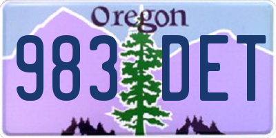 OR license plate 983DET