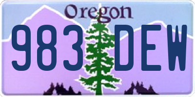 OR license plate 983DEW