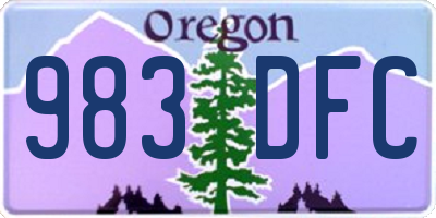 OR license plate 983DFC