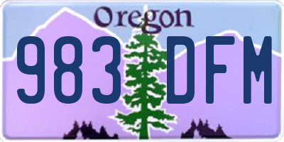 OR license plate 983DFM