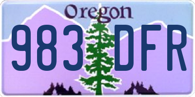 OR license plate 983DFR