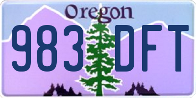 OR license plate 983DFT