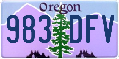 OR license plate 983DFV