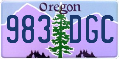 OR license plate 983DGC