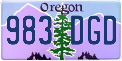 OR license plate 983DGD