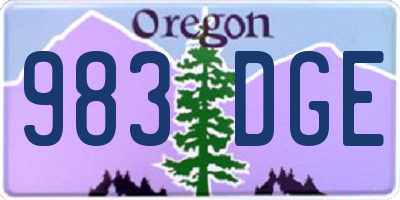 OR license plate 983DGE