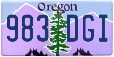 OR license plate 983DGI