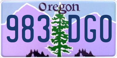 OR license plate 983DGO