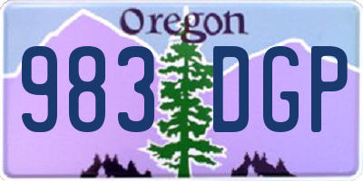 OR license plate 983DGP