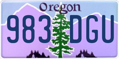 OR license plate 983DGU