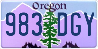 OR license plate 983DGY