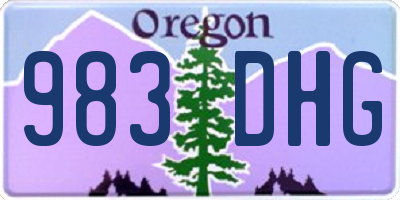 OR license plate 983DHG