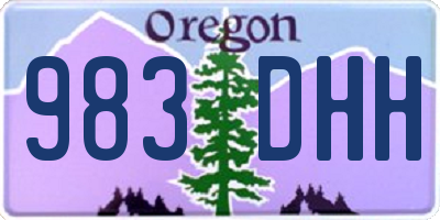 OR license plate 983DHH