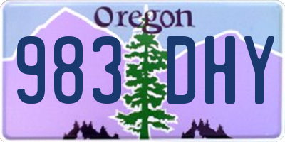 OR license plate 983DHY