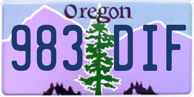 OR license plate 983DIF