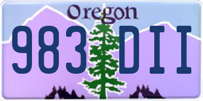OR license plate 983DII