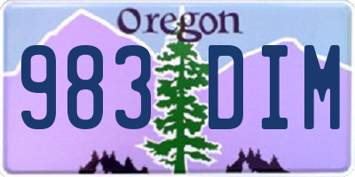 OR license plate 983DIM