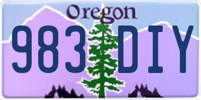 OR license plate 983DIY
