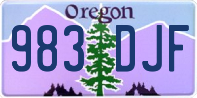 OR license plate 983DJF