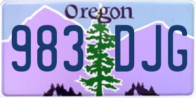 OR license plate 983DJG