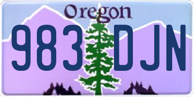 OR license plate 983DJN