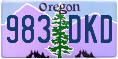 OR license plate 983DKD