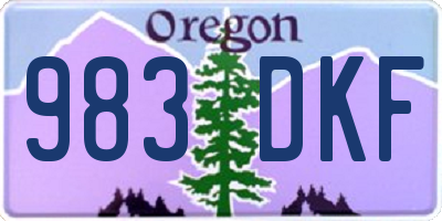 OR license plate 983DKF