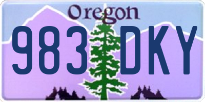OR license plate 983DKY
