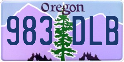 OR license plate 983DLB