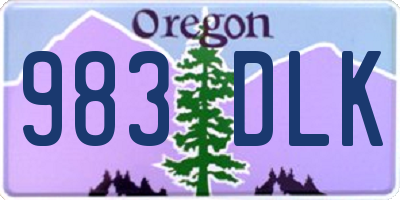 OR license plate 983DLK