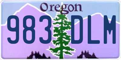 OR license plate 983DLM