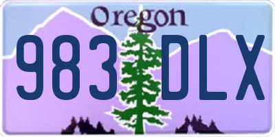 OR license plate 983DLX