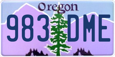 OR license plate 983DME