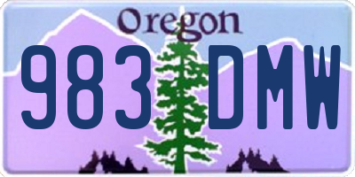 OR license plate 983DMW
