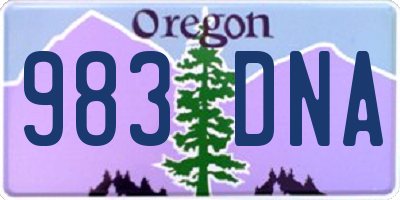 OR license plate 983DNA