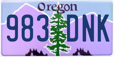 OR license plate 983DNK