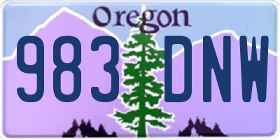 OR license plate 983DNW