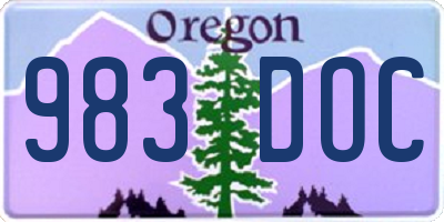 OR license plate 983DOC