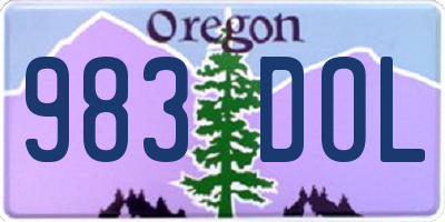 OR license plate 983DOL