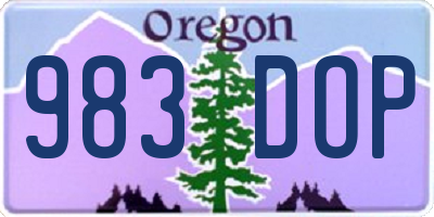 OR license plate 983DOP