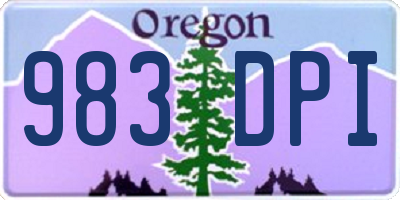 OR license plate 983DPI