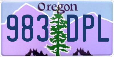 OR license plate 983DPL