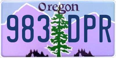 OR license plate 983DPR