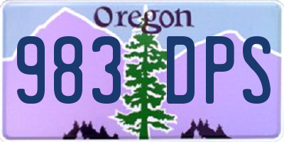 OR license plate 983DPS