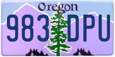 OR license plate 983DPU