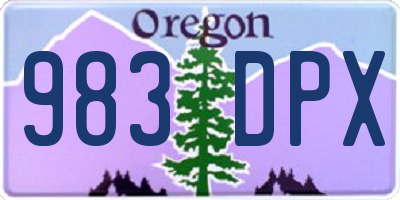 OR license plate 983DPX