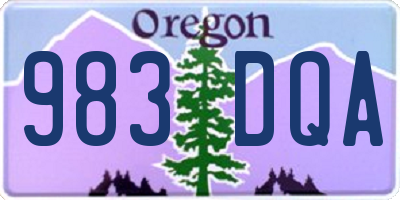OR license plate 983DQA