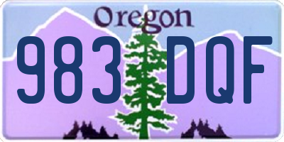 OR license plate 983DQF