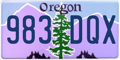 OR license plate 983DQX