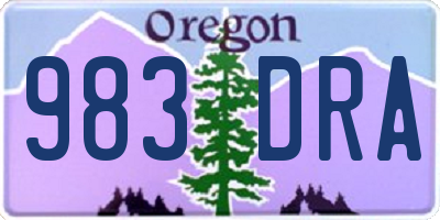 OR license plate 983DRA